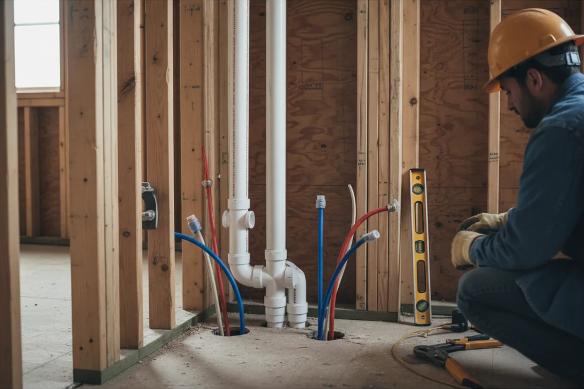 Drain and supply rough-in during Leak Detection in Hidalgo